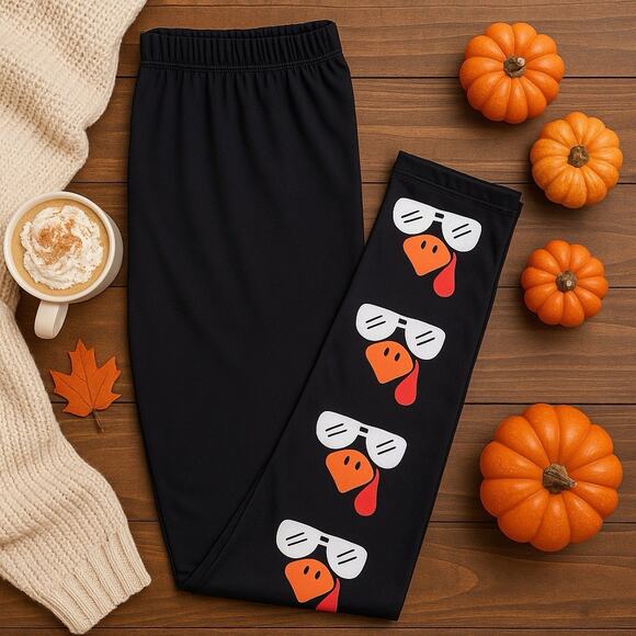 Unbranded Pants - Unbranded Turkey Sunglasses Leggings XL Funny Meme Print Black Stretch Pants